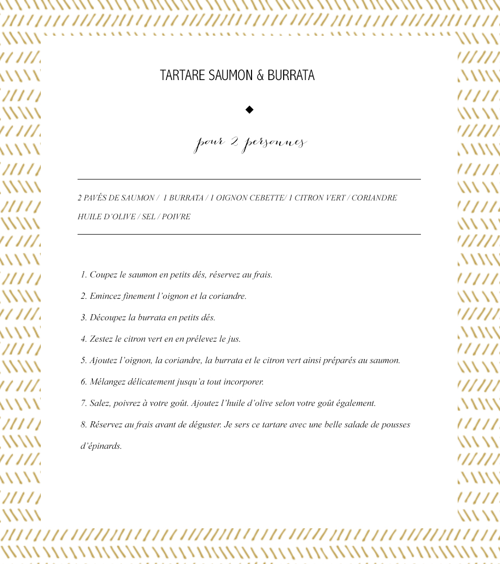 Recette Tartare Saumon Burrata